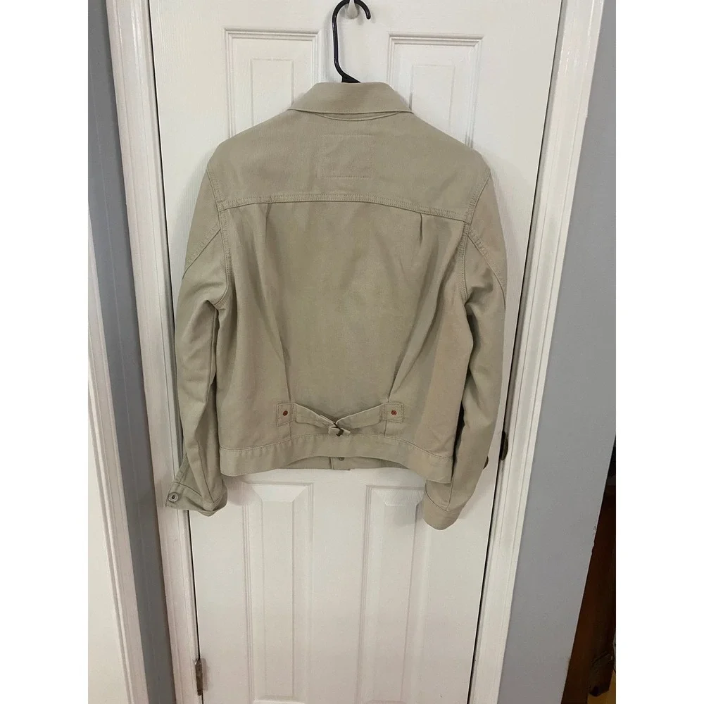 Levis Trucker Jacket Mens XS Beige Bedford Cord Type 1 Cinch Back Pleated Sand - Picture 6 of 11